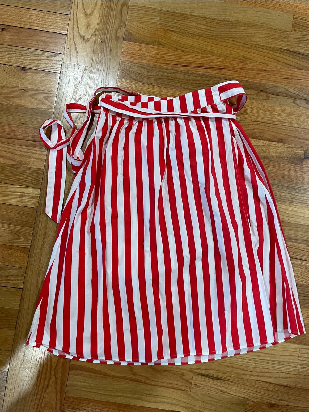 ban.do Red and White Vertical Stripe Wrap Skirt